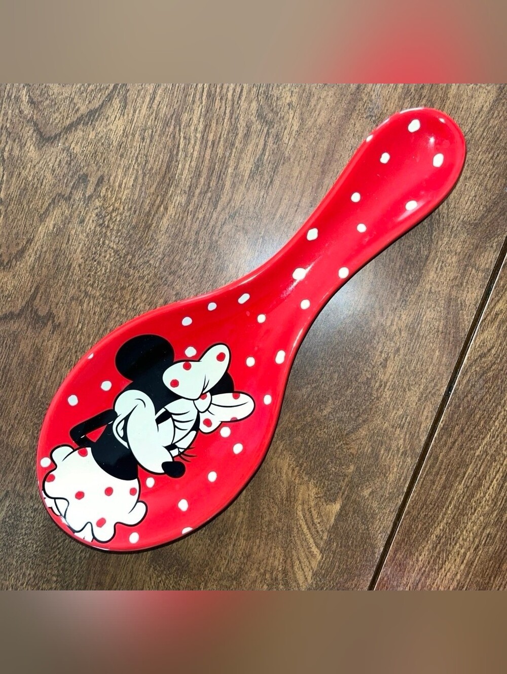 Disney Minnie Mouse Ceramic Spoon Rest- Red, black and white
